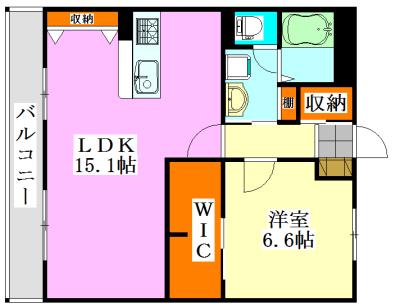 デュークコート(1LDK/3階)の間取り写真