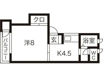 タウンハウスヨシダアネックス(1K/2階)の間取り写真