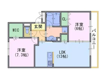 DANRANⅡ(2LDK/1階)の間取り写真