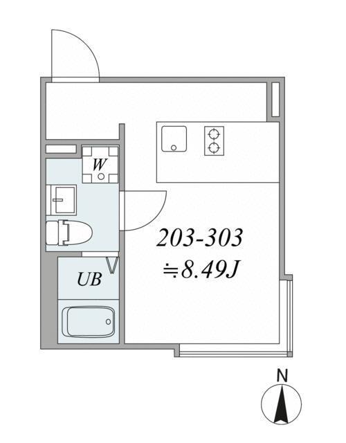 TRIAS185(1DK/3階)の間取り写真