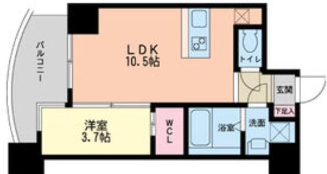 セレニテ本町グランデ(1LDK/9階)の間取り写真