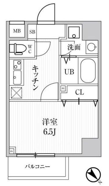 オルタナ池袋イースト(1K/2階)の間取り写真