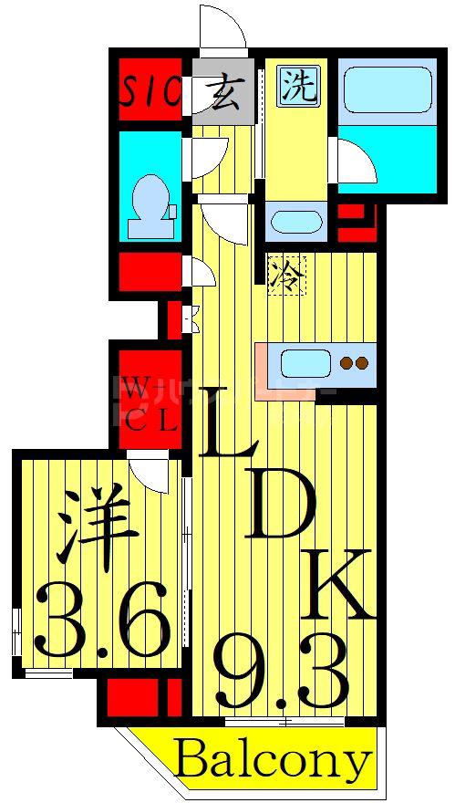 SOLAST SQUARE綾瀬(1LDK/1階)の間取り写真