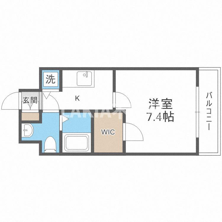 TS SQUARE城東野江(1K/5階)の間取り写真