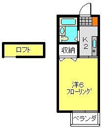 グランパレス横田(1K/2階)の間取り写真