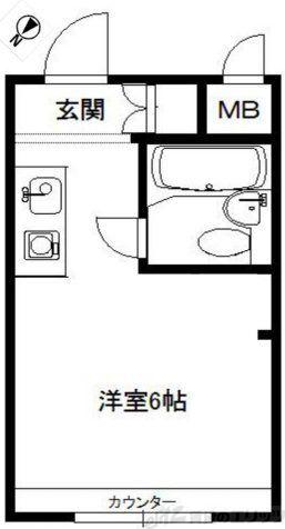サンハイツ北館(ワンルーム/2階)の間取り写真