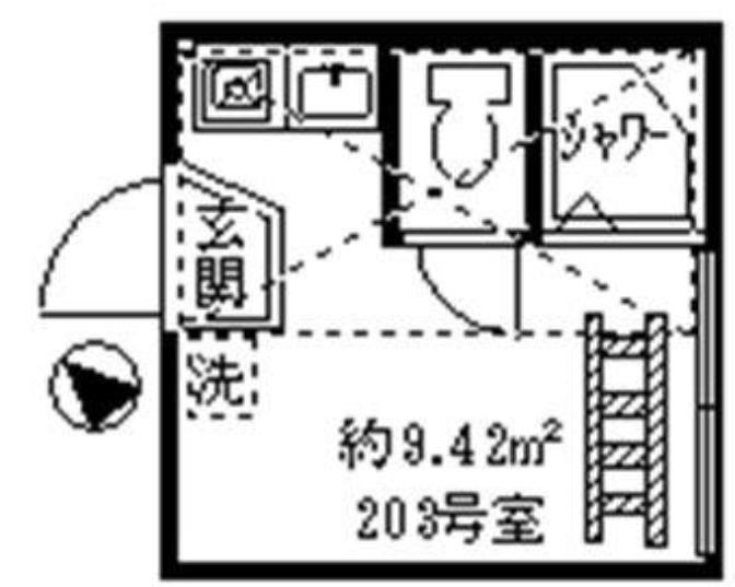 フェリスチック(ワンルーム/2階)の間取り写真