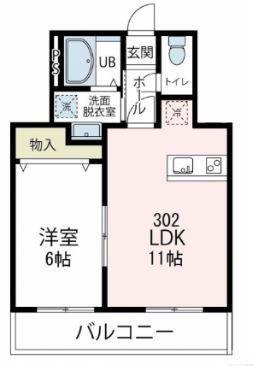 エターナル湘南(1LDK/3階)の間取り写真