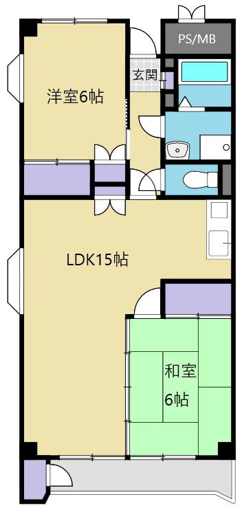 サンシティ・アベ(2LDK/1階)の間取り写真