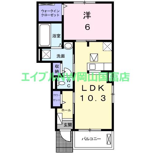 ルーチェ ソラーレA(1LDK/1階)の間取り写真