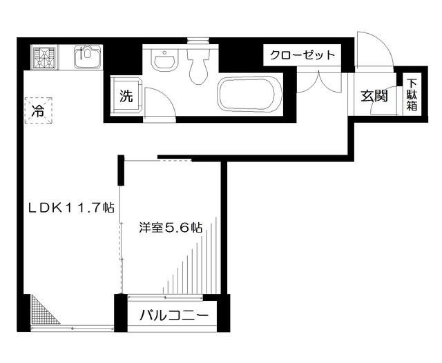 コート向ヶ丘(1LDK/3階)の間取り写真