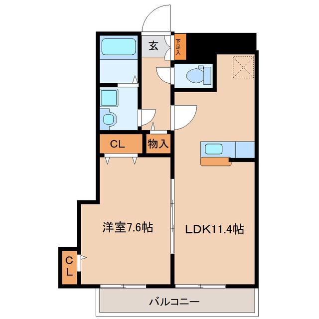 プロスペリテ(1LDK/2階)の間取り写真