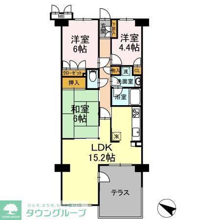 モア・ステージ西千葉(3LDK/1階)の間取り写真