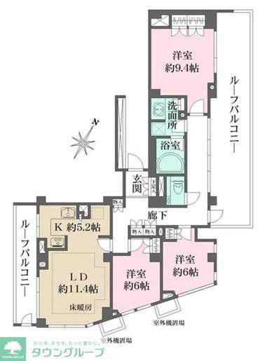 パークハウス中目黒(3LDK/5階)の間取り写真