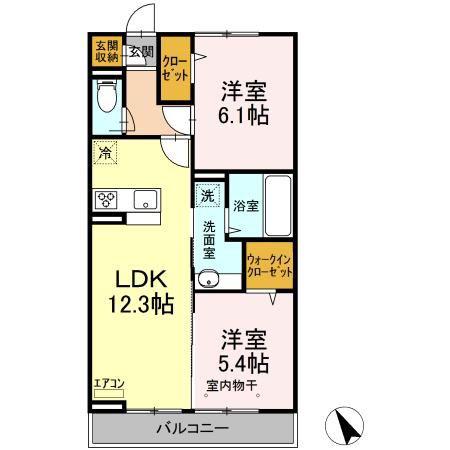 サントミー(2LDK/3階)の間取り写真