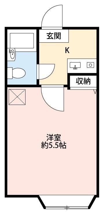 サンビレッジ新松戸(1K/1階)の間取り写真