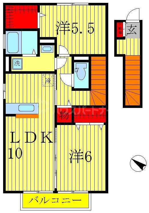 NOEL(2LDK/2階)の間取り写真