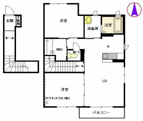 クレセオ ブレス II番館(2LDK/2階)の間取り写真