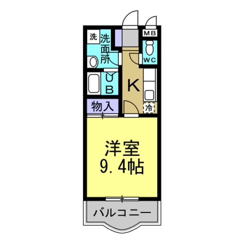 オーク富久(1K/1階)の間取り写真