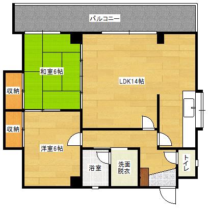 第2山下ビル(2LDK/3階)の間取り写真