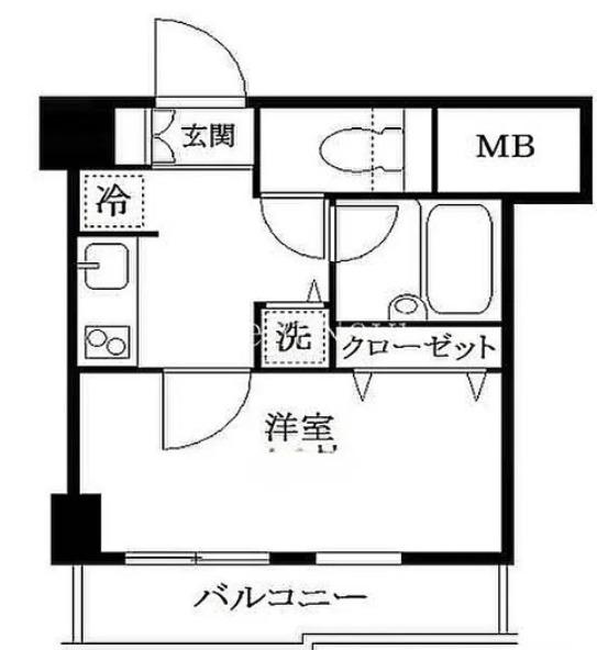 ヴェルステージ千鳥町(1K/4階)の間取り写真