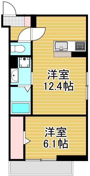 セレスティア南花畑IV(1LDK/3階)の間取り写真