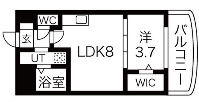 セレニテ谷町CALME(1LDK/7階)の間取り写真