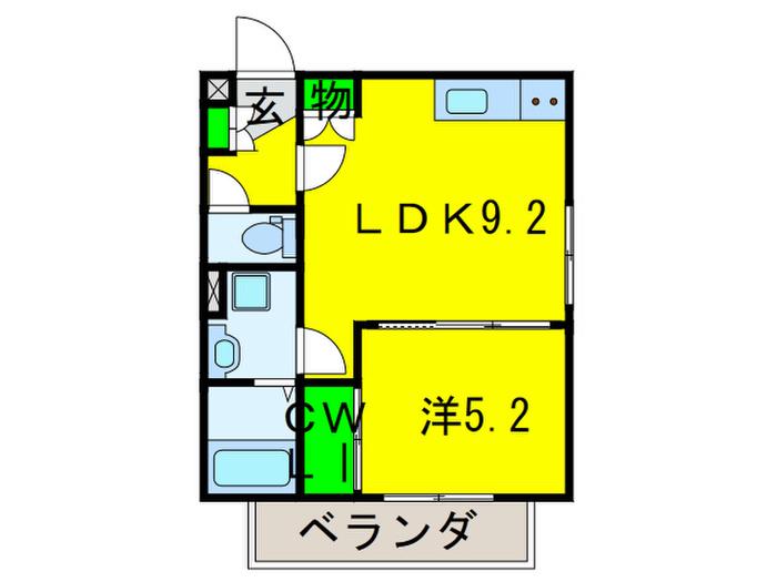 グランパシフィックパインスクエア(1LDK/2階)の間取り写真