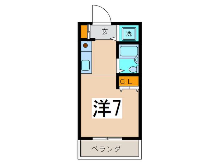 梶ヶ谷ホームズ(ワンルーム/1階)の間取り写真