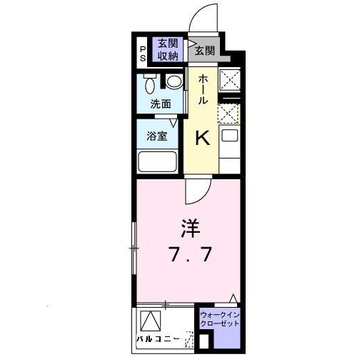 ルミエール長岡京(1K/3階)の間取り写真