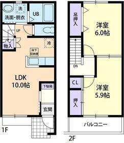 ミーツハオス桜(2LDK/1階)の間取り写真