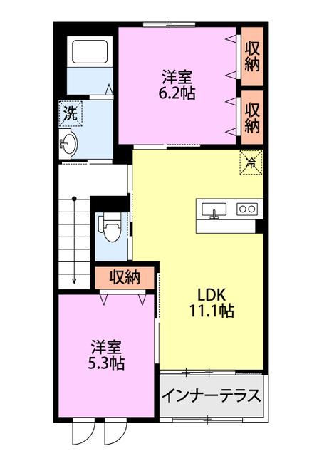 アーバンコート・ソフィア(2LDK/2階)の間取り写真