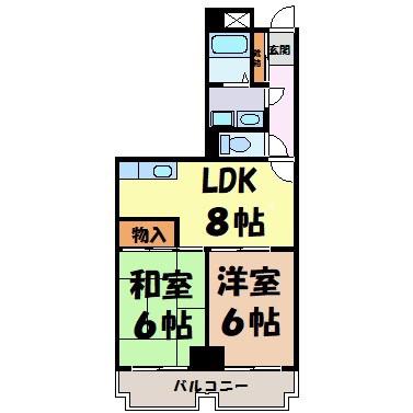 第11オーシャンビル(2LDK/8階)の間取り写真