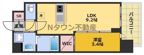 アドバンス名古屋ブランシュ(1LDK/6階)の間取り写真