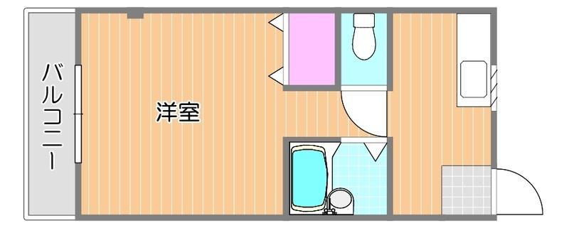 キャノピー(1K/2階)の間取り写真