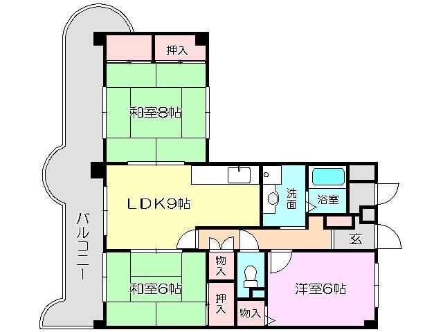 シャトーセレニティー(3LDK/3階)の間取り写真
