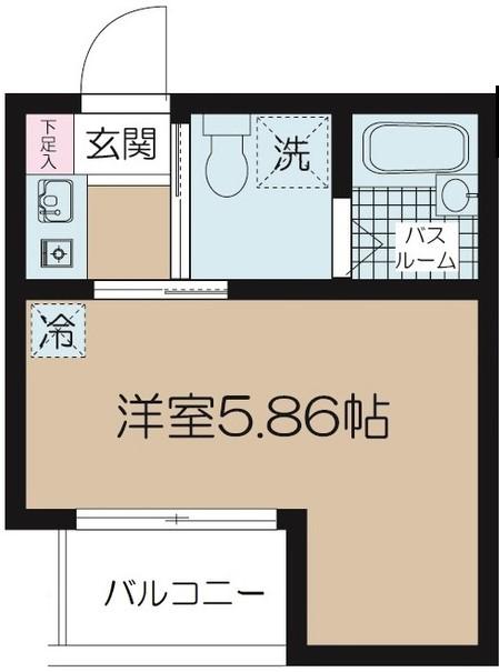QUPS EKODA(1K/2階)の間取り写真