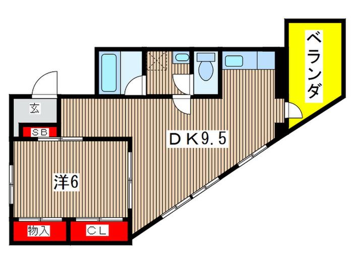 林ビル(1DK/2階)の間取り写真