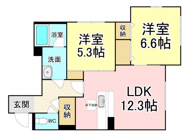 レスポワール K・H (2LDK/1階)の間取り写真