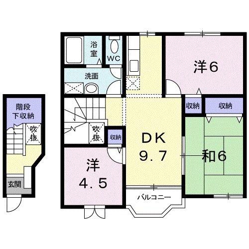 エトワール明石I(3DK/2階)の間取り写真