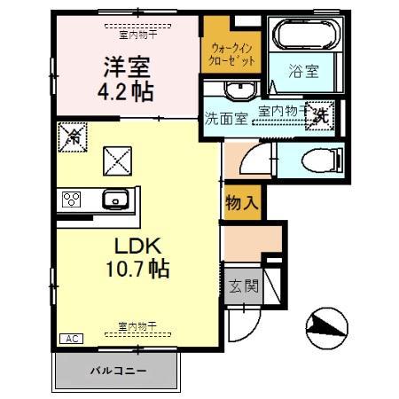 APPEASE(1LDK/1階)の間取り写真