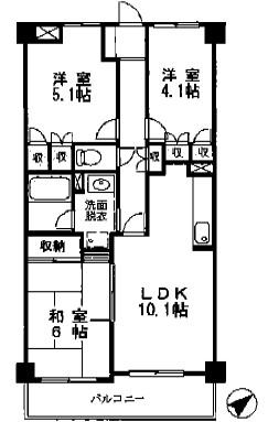 エクレール横浜(2LDK/4階)の間取り写真