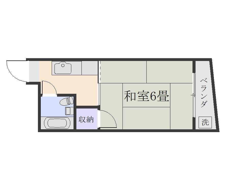 コーポ種子田(1K/3階)の間取り写真