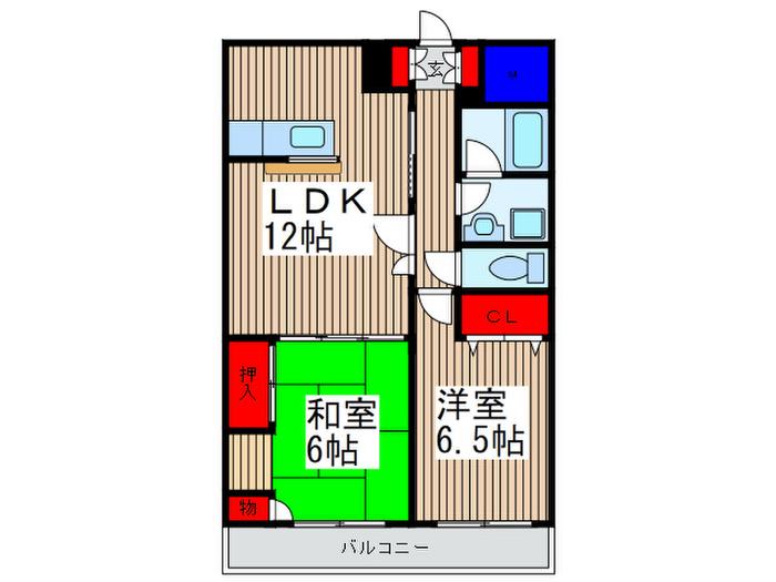 フクロクハイマンション3号館(2LDK/6階)の間取り写真