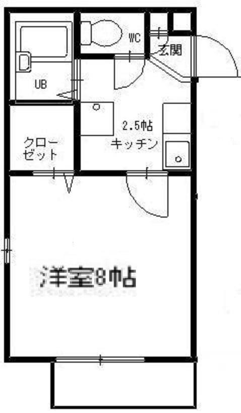 カーサ東寺尾(1K/2階)の間取り写真