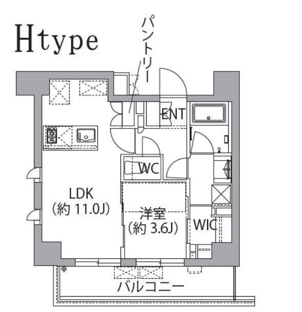 レスピール蓮根(1LDK/3階)の間取り写真