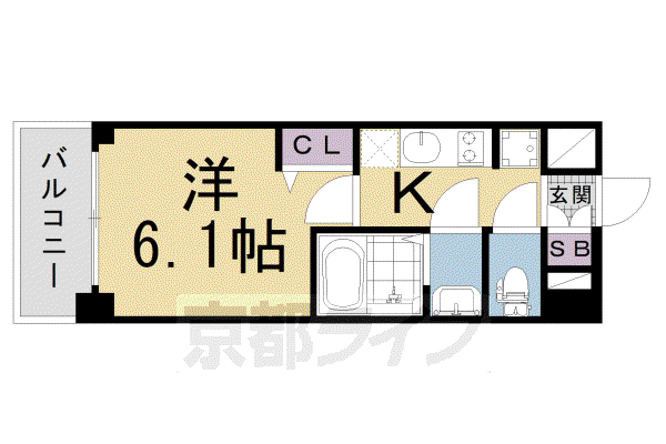 プレサンスTHE KYOTO 吉祥院(1K/4階)の間取り写真