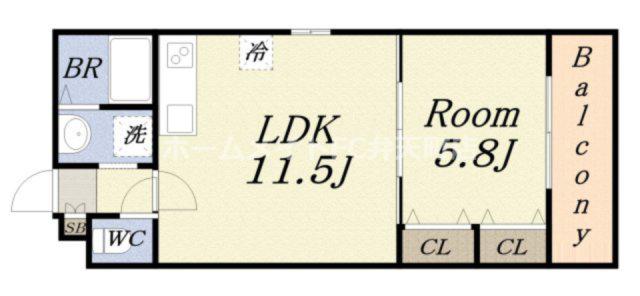 エクシード弁天V(1LDK/5階)の間取り写真