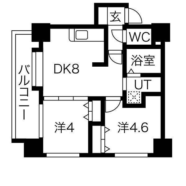 クラッセ琴似ステーション(2LDK/6階)の間取り写真