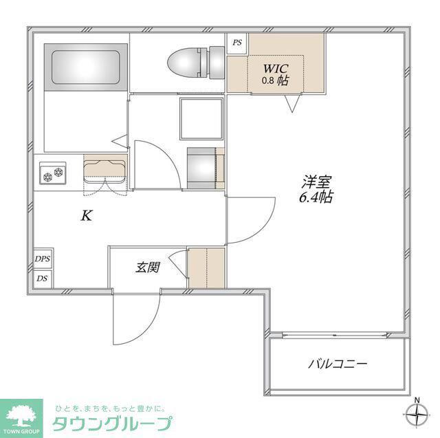 モアノ橘(1K/3階)の間取り写真